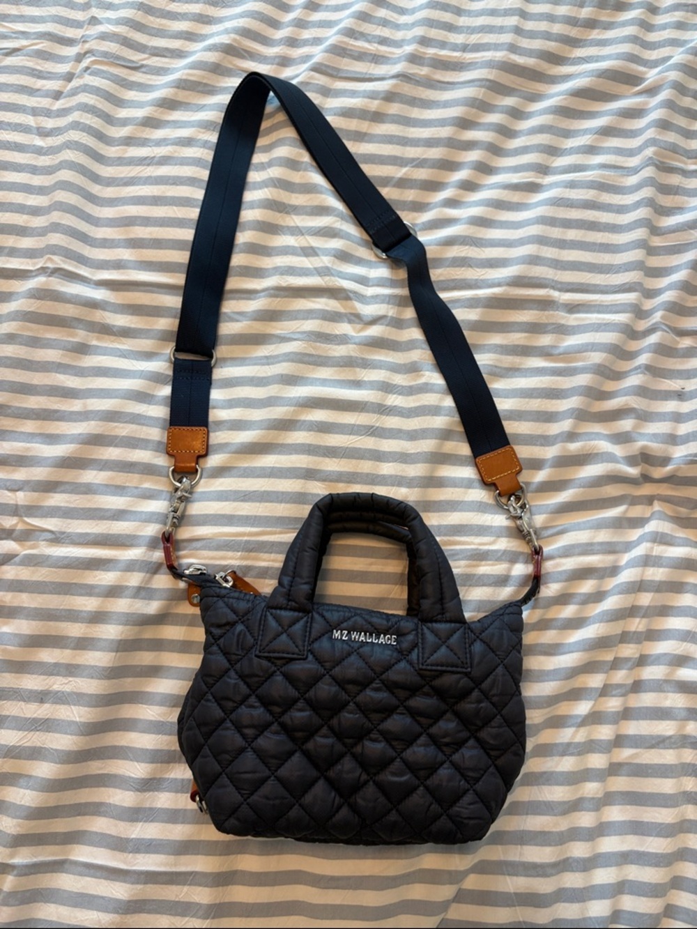 MZ WALLACE navy blue micro Sutton